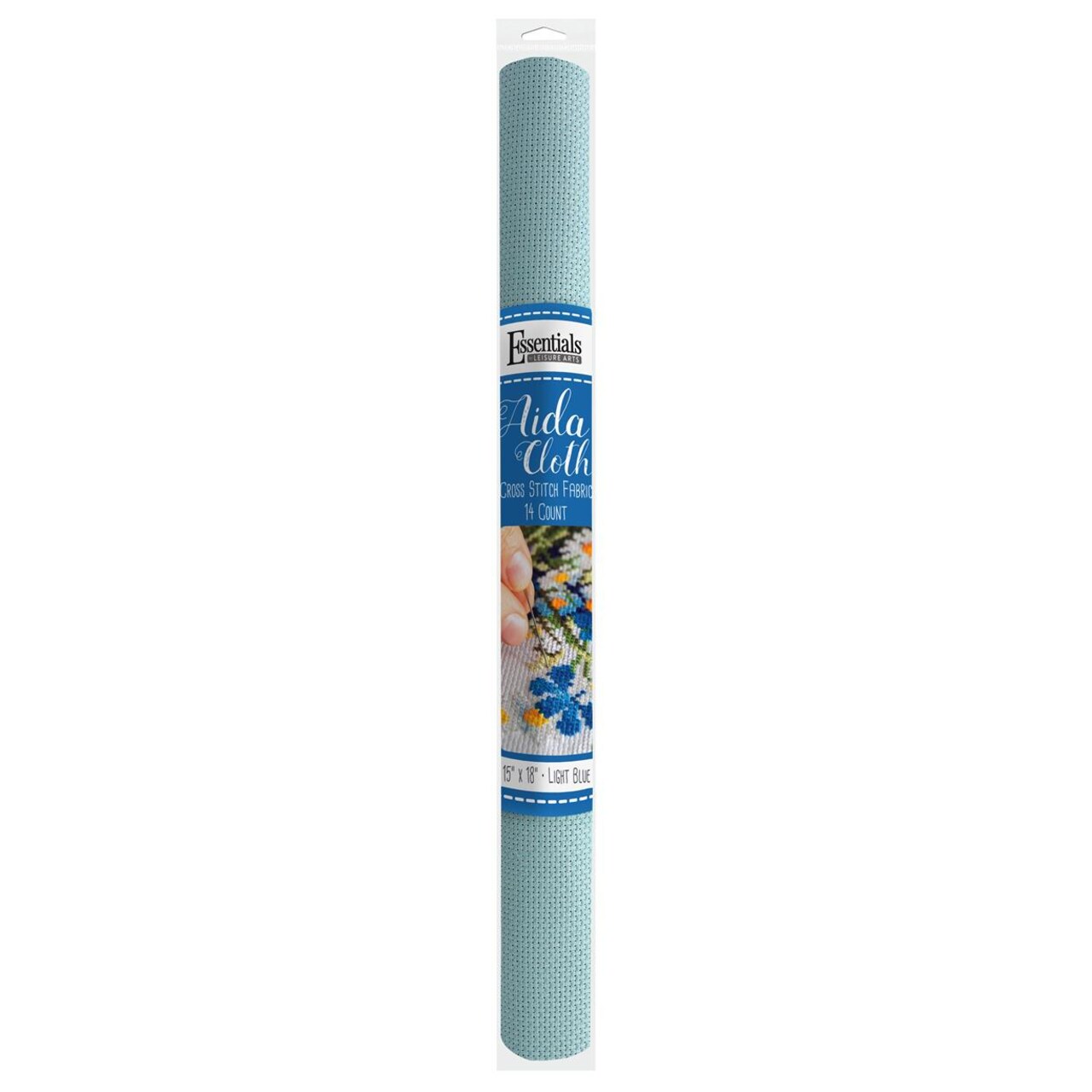 Essentials By Leisure Arts Aida Cloth, 14 Count, Light Blue, Cross Stitch Fabric, Embroidery Fabric, Cross Stitch Supplies For Crafting, Stitching, And Sewing Projects 15X18